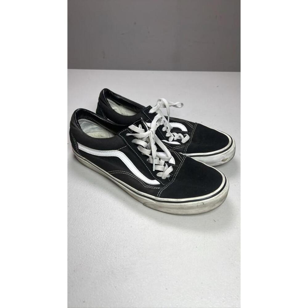 Vans Old Skool Black White Stripe Low Top Skate Shoes Size 10